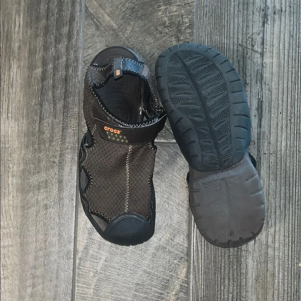 CROCS Brown Sandals with Adjustable Straps and Rugged Soles